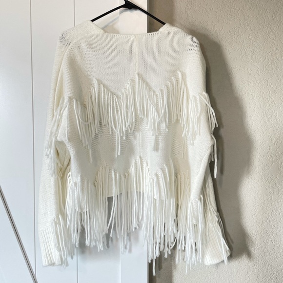 En Creme Fringe Cardigan - Picture 4 of 5